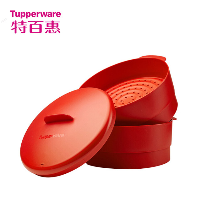 特百惠（Tupperware）双层蒸霸升级版蒸锅蒸屉蒸笼家用蒸锅包子馒头蒸屉1.1L